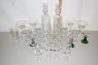 Lot 197 - Various decanters, drinking glasses etc