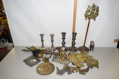 Lot 507 - Mix various metal wares to include fire tools,...