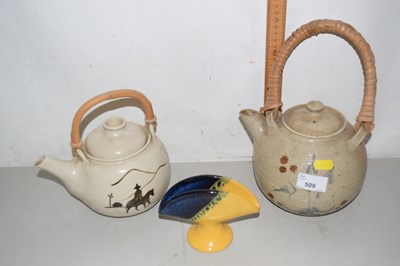 Lot 509 - Two studio pottery teapots and a further small...