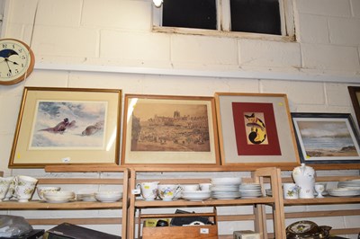 Lot 536 - Coloured print of pheasants after Thorbun and...