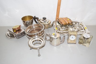 Lot 548 - Various silver plated wares to include inkwell....
