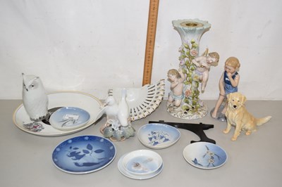 Lot 550 - Various small Copenhagen dishes, cherub formed...