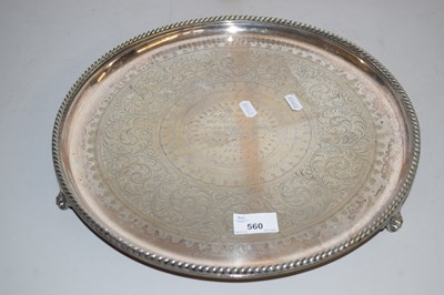 Lot 560 - Victorian silver plated serving tray
