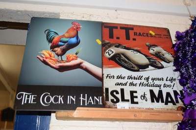 Lot 218 - Two reproduction metal signs, Isle of Mann TT...