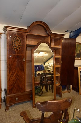 Lot 251 - Large Edwardian mahogany wardrobe with inlaid...