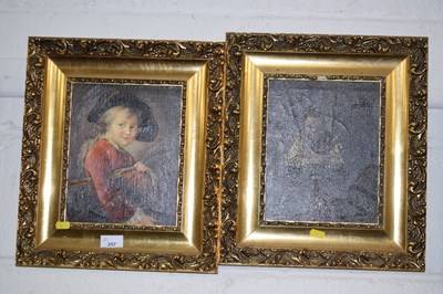 Lot 257 - Two reproduction oliograph studies in gilt frames
