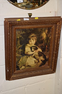 Lot 264 - Reproduction coloured print, Girl with dog