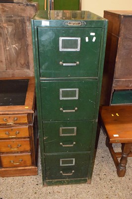 Lot 309 - Vintage green painted four drawer filing cabinet