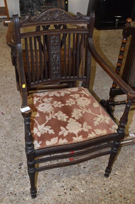 Lot 325 - A late Victorian side chair with carved...