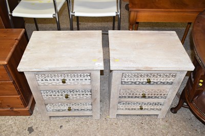 Lot 330 - Pair of three drawer bedside cabinets
