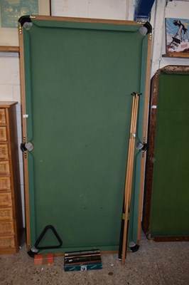 Lot 351 - Snooker table on folding legs with accessories