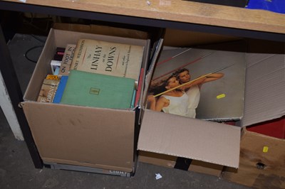 Lot 589 - Two boxes various books and records
