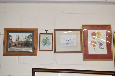 Lot 723 - Group of four picures to include a study of...