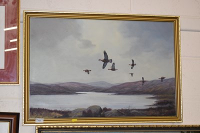 Lot 724 - Modern oil on board study of Red Grouse