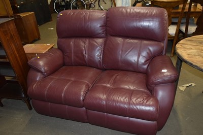 Lot 733 - Leather two seater sofa