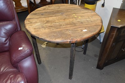 Lot 734 - Stained pine circular kitchen table