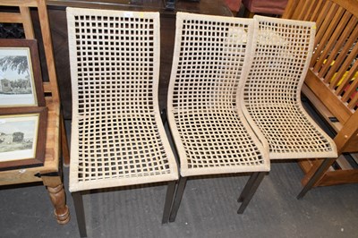 Lot 740 - Three modern metal framed dining chairs