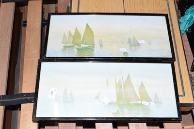 Lot 743 - Pair coloured prints of shipping scenes