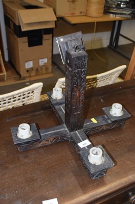 Lot 749 - Oak light fitting