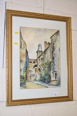 Lot 667 - Modern watercolour study of a french castle...