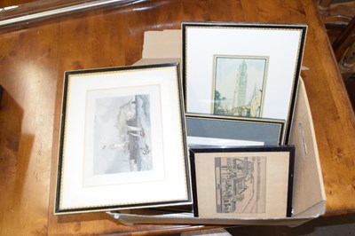 Lot 758 - One box various assorted engravings, prints etc