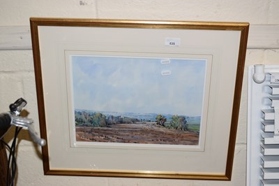 Lot 835 - View of fields water colour signed William Brown