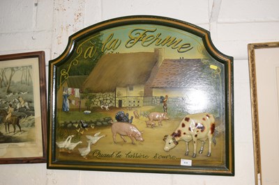 Lot 838 - Wooden relief farmyard sign