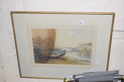 Lot 839 - Boat on the shore watercolour