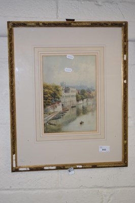 Lot 843 - River view signed G Full 1881 water colour