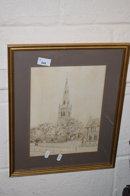 Lot 848 - Study of a church spire
