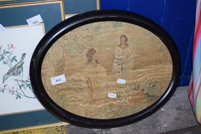 Lot 864 - Oval water colour of two classical ladies