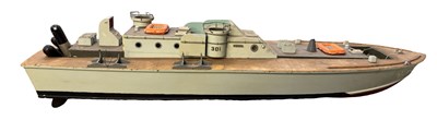 Lot 420 - A large wooden model torpedo boat. Length...