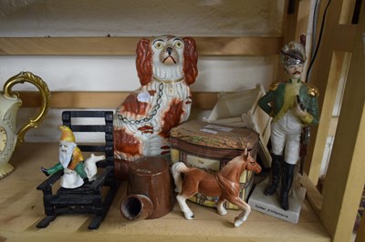 Lot 527 - STAFFORDSHIRE DOG AND OTHER ITEMS