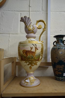 Lot 536 - LARGE POTTERY EWER, WORCESTER STYLE, WITH...