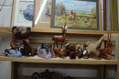 Lot 544 - QUANTITY OF CARVED WOODEN ANIMALS INCLUDING...