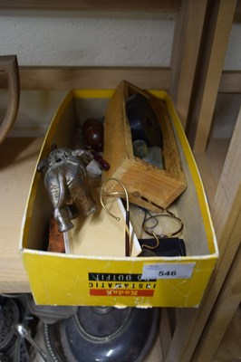 Lot 546 - SMALL BOX CONTAINING VINTAGE SPECTACLES, METAL...