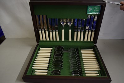 Lot 1 - Canteen of cutlery with simulated ivory handles