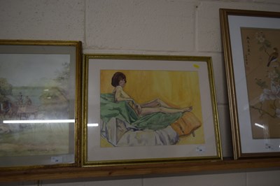 Lot 29 - Modern water colour study of a nude