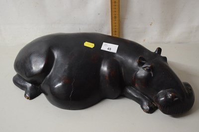 Lot 45 - Polished hardwood hippo