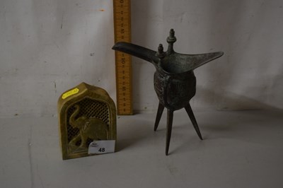 Lot 48 - Reproduction bronze jug and an Indian incense box