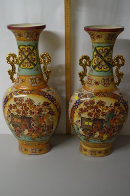 Lot 76 - Pair of large reproduction Japanese vases