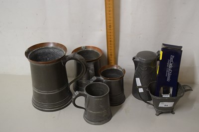 Lot 84 - Group of various pewter measures and tea wares