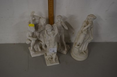 Lot 163 - Parian figure of a lady with a dog together...