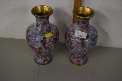 Lot 164 - Pair of reproduction Cloisonne vases