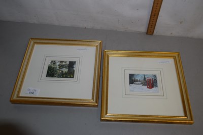 Lot 174 - Ken Taylor a pair of miniature studies,...