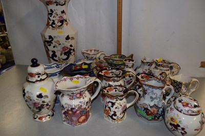 Lot 180 - Group various masons ironstone jugs, large...