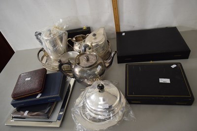 Lot 194 - Various silver plated tea wares, picture...