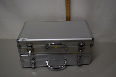 Lot 206 - Two coin collectors cases with trays to interior