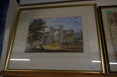 Lot 212 - Water colour of abbey ruin