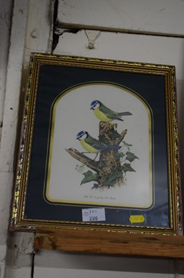 Lot 220 - Reproduction print of bluetits and another of...